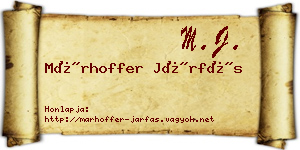 Márhoffer Járfás névjegykártya